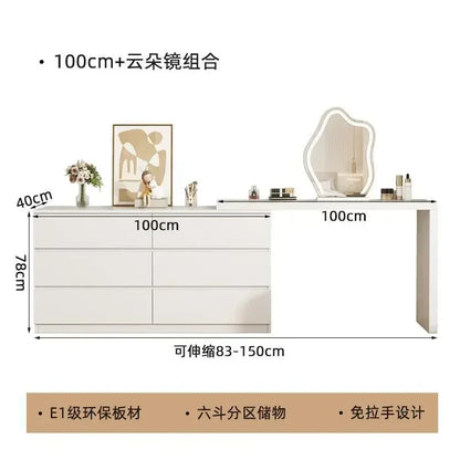 Luxury Dressing Table Drawer White Makeup Mirror Corner Desk Dresser Table Cabinet Organizers Storage Penteadeira Home Furniture