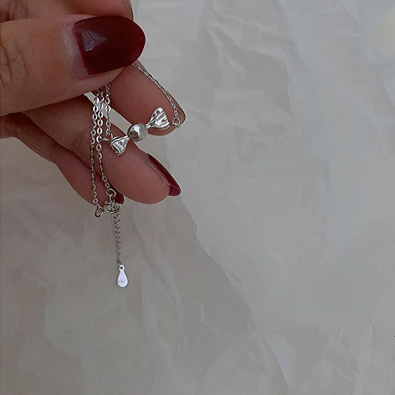 VENTFILLE 925 Sterling Silver Diamond-Studded Butterfly Bracelet Women's Fashion Temperament Flower Adjustable Bracelet