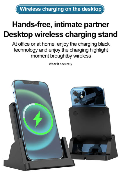 30W Wireless Charger Pad Stand Desktop Ultra-thin Mobile Phone Fast Charging Dock Station For iPhone 15 14 13 12 Samsung Xiaomi