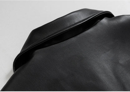 Mauroicardi Spring Autumn Cool Luxury Short Black Soft Light Pu Leather Jacket Men Zipper Casual Mens Jackets and Coats Fashion
