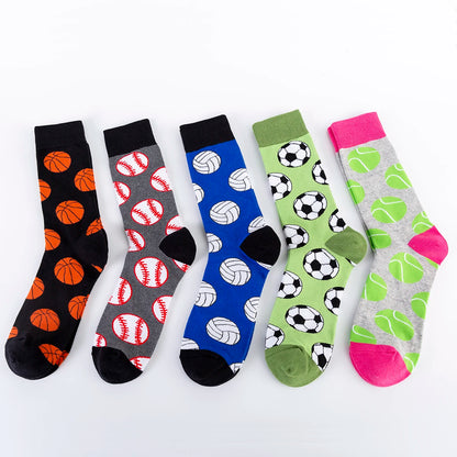 5-6 Pairs New High Quality Combed Cotton Men Socks Women Happy Fashion Novelty Skateboard Crew Casual Funny Socks for Men