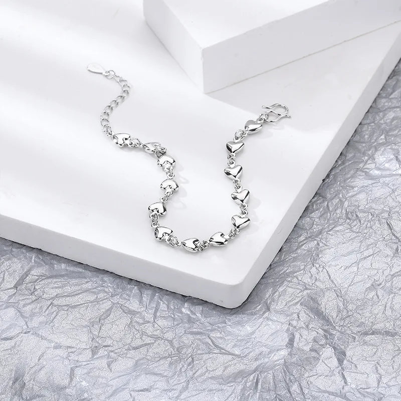 VENTFILLE 925 Sterling Silver Diamond-Studded Butterfly Bracelet Women's Fashion Temperament Flower Adjustable Bracelet