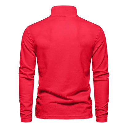 AIOPESON Deer Embroidery Men's Polo Shirts Solid Color Long Sleeve Polo Shirts for Men New Spring Social Business Polos Male