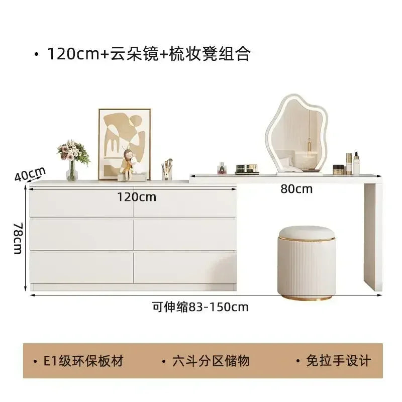 Luxury Dressing Table Drawer White Makeup Mirror Corner Desk Dresser Table Cabinet Organizers Storage Penteadeira Home Furniture