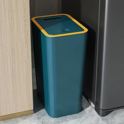 10L/12L Nordic Trash Can with One-Touch Lid Bin Deodorant Waterproof Dustbin Large Capacity Slim Toilet Gold Garbage Can