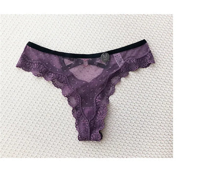 Sexy Lace Panties Women Transparent Low-Waist Underpant Hollow Out Thong for Female Briefs Seamless G-String Underwear Lingerie