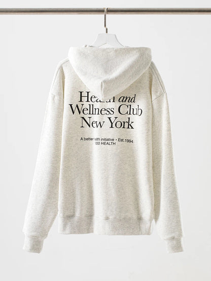 Letter Printed Sport Sweatshirts For Women Loose Casual Long Sleeve Hooded Sweatshirt 2024 New Streetwear Fashion Pullover Tops