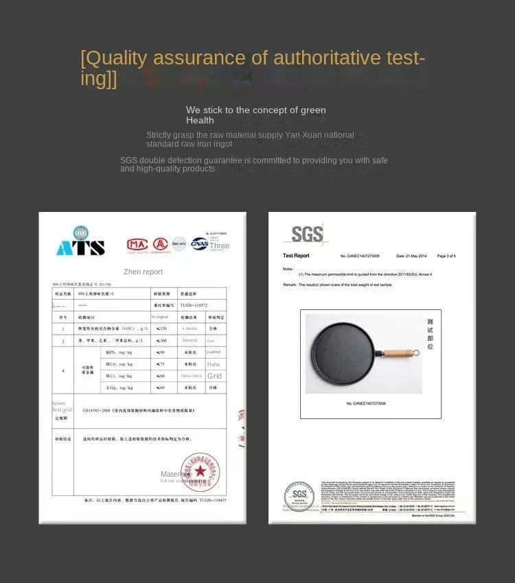 26cm Cast Iron Frying Pan Uncoated Non-stick Egg Pancake Pan Crepe Maker Steak Frying Pot Gas Induction Cooker Kitchen Cookware