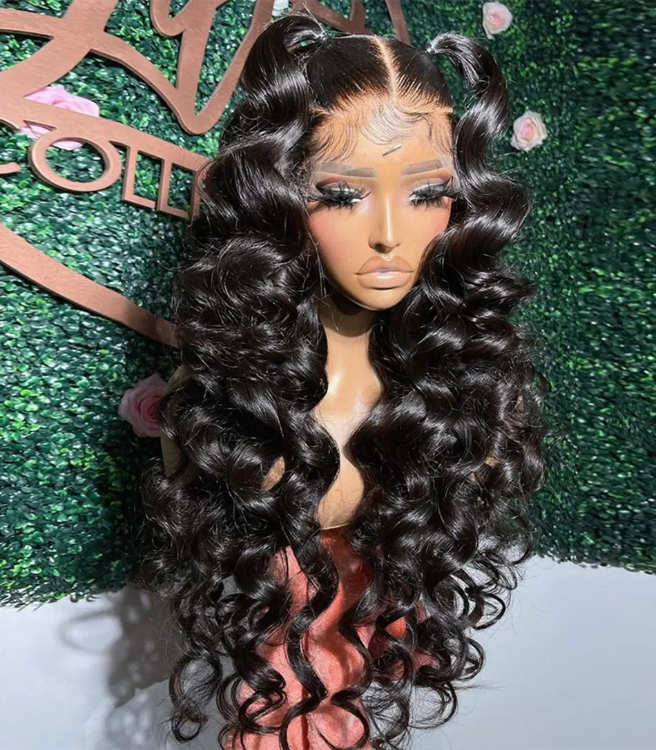 HD 13x6 Loose Nature Wave Lace Front Human Hair Wigs 250% Transparent 30 40 Inch 13x4 360 Full Deep Water Wave Lace Frontal Wig