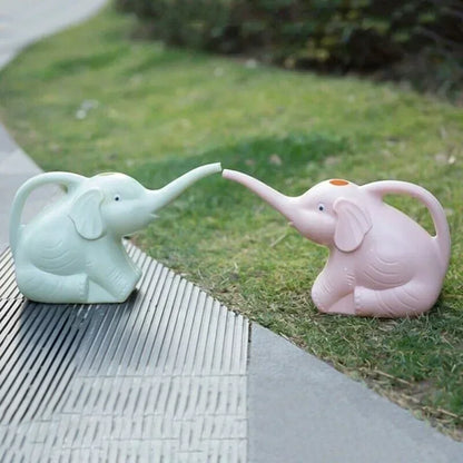 Cute Plastic Elephant Shape Watering Pot Can Plant Outdoor Irrigation Gardening Tools Equipment Garden Supplies Home Accessories