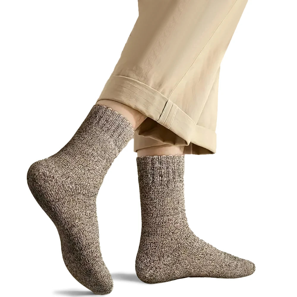 3/5 Pairs Men Solid Color Socks Are Fashionable Simple Versatile Winter Socks Are Soft Comfortable Lightweight Casual In Length