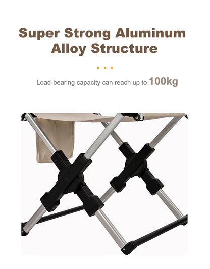 Outdoor Foldable Director's Chair Camping Beach Fishing Chair Aluminum Alloy Travel Hiking Picnic Seat Travel Furniture