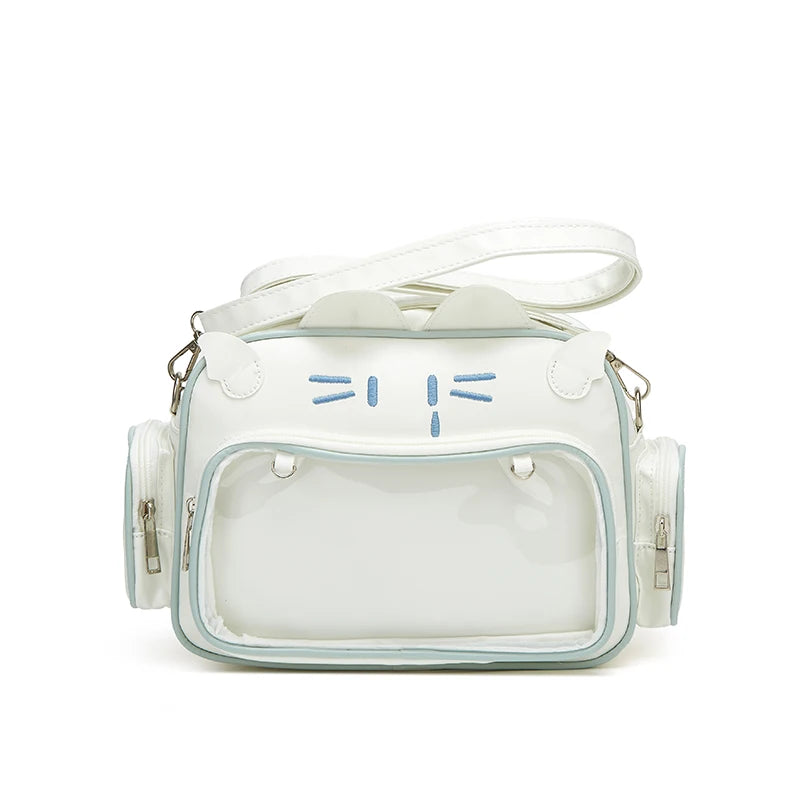 Fashion College Style Female Small Ita Bag Cat Backpacks for Women Leather Casual Lolita Jk Harajuku Shoulder Bag