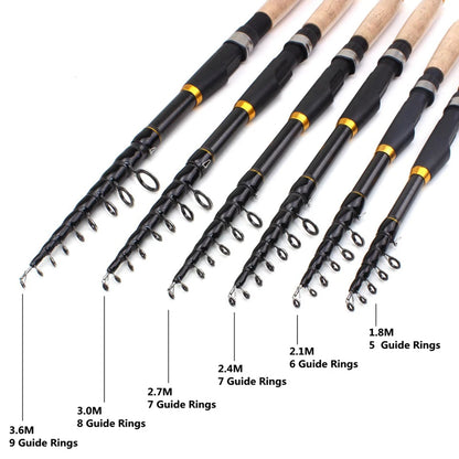 Ultrashort Telescopic Fishing Rod Multifunction Spinning Rod Carbon Fishing Fish Pole Durable Anti Slip Fishing Rod Fishing Tool
