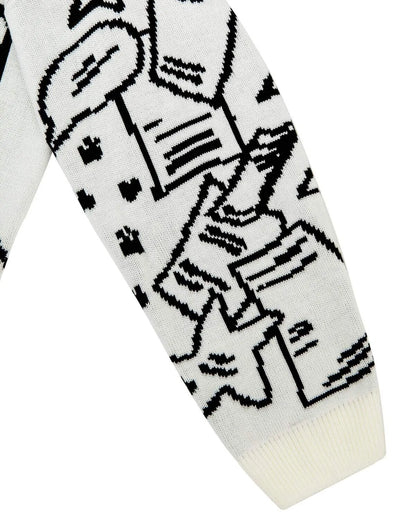 Vintage Cartoon Knitted Women Sweaters Winter Casual Oversize Men Fashion Streetwear Tops Harajuku Pullover Y2k Clothes 90s Goth