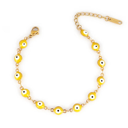 316L Stainless Steel Enamel Turkish Evil Eye Bracelets For Women Colorful Evil Eye Charm Bracelets Female Jewelry Gift