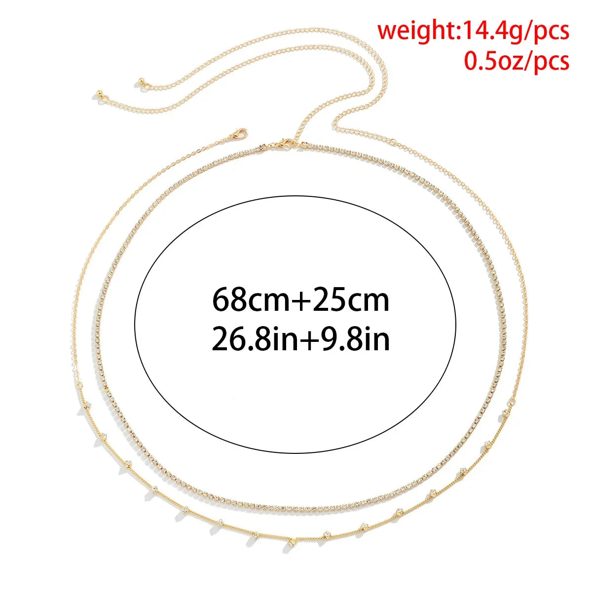 Minimalist Tassel Sequin Double Layer Chain Casual Pants Chain Hip-hop Body Chain Fashionable Retro Turquoise Waist Chain