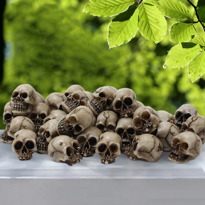 20Pcs Gothic Skull Sculptures Collectable Halloween Decoration Skeleton Statues Ornament Landscape Garden Potted Plant Decor
