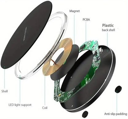 30W Fast Wireless Charger Pad for iPhone 14 13 12 11 Pro Max Samsung Galaxy S22 S21 S20 S10 S9 Xiaomi Wireless Charging Station