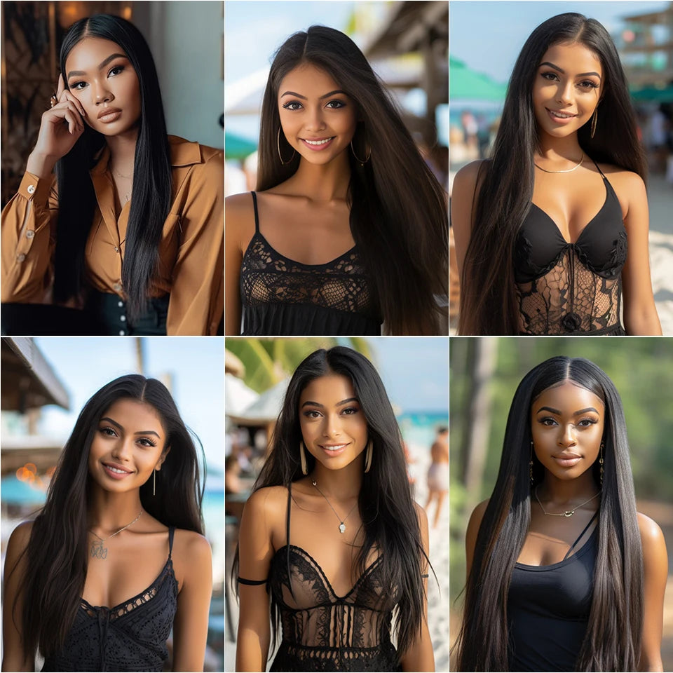 ALIANNA 26Inch Human Hair Bundles 10A Brazilian Raw Hair Weave Bundles 30 38 40 Inch Straight Human Hair Bundles Hair Extensions