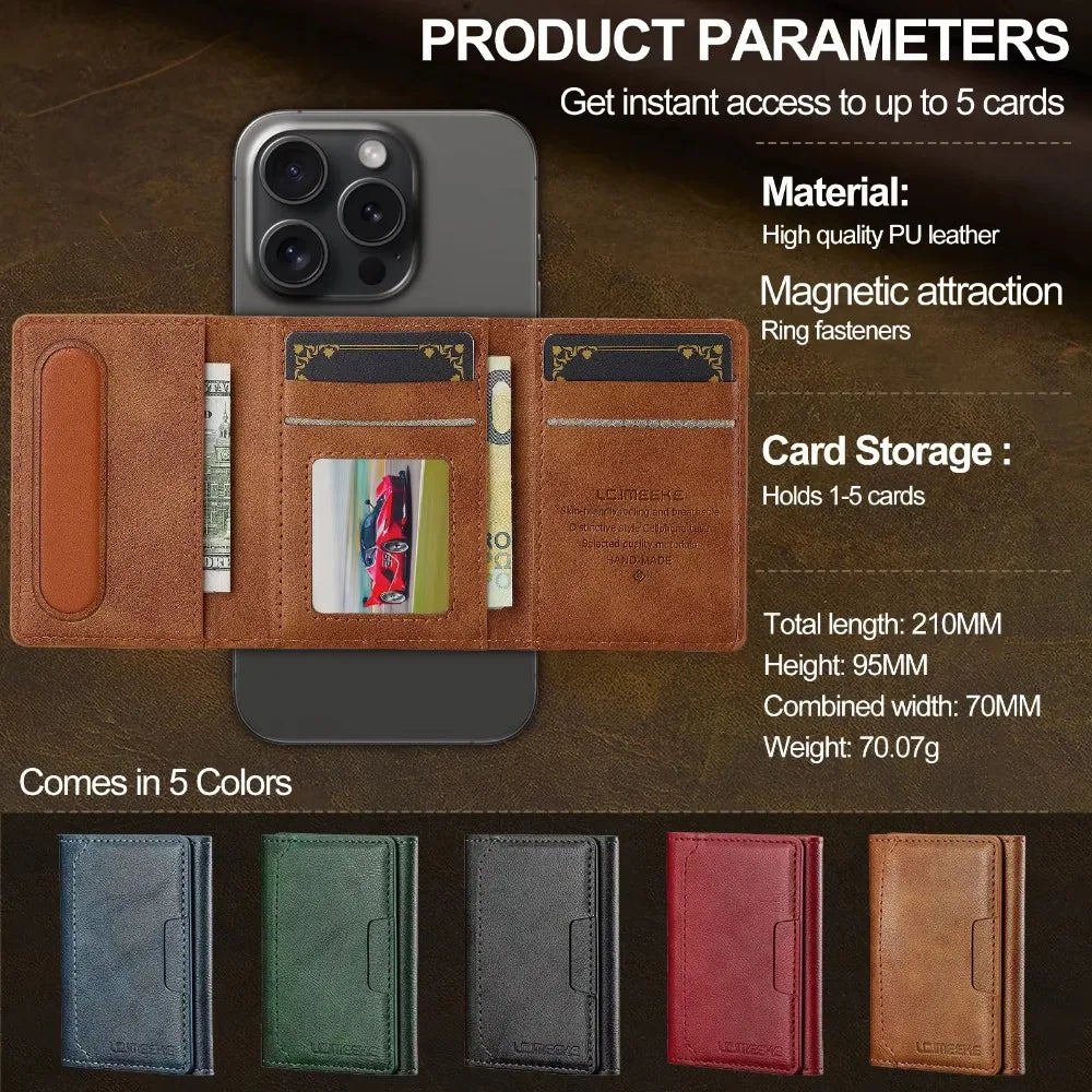 Detachable Wallet Case For iPhone 16 Pro Max 15 14 Plus 13 12 11 XS XR X 7 8 SE 2022 2020 2024 For MagSafe Card Holder Cover