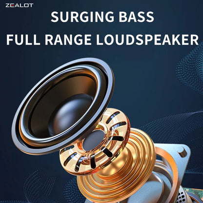 ZEALOT S32 5W Wireless Speakers, Portable Subwoofer Speaker, 1800mAh Battery, 10 Hours Playtime Loud Stereo, Booming Bass.