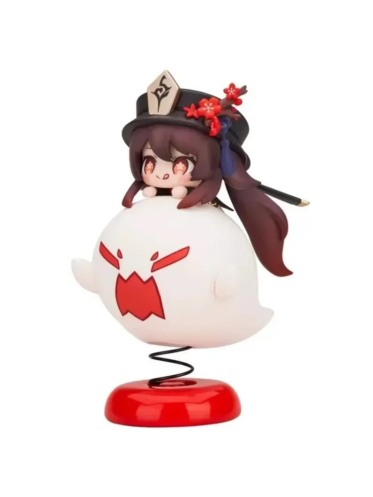 10cm Genshin Impact Figures Hu Tao Cute Cartoon Grils Figurine Q Edition Model Pvc Statue Doll Collection Ornament Gifts Toys