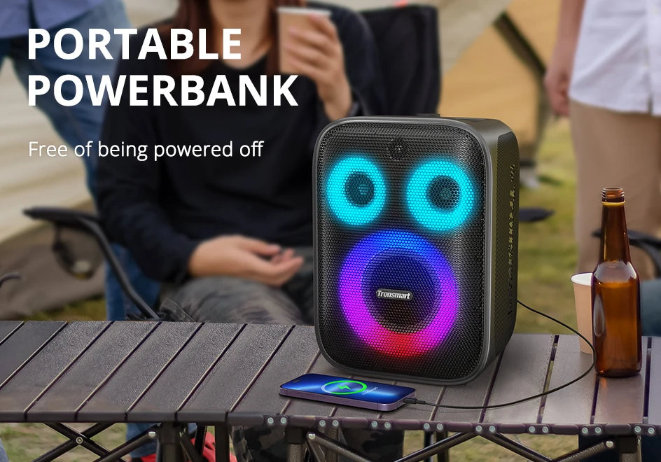 Tronsmart Halo 200 Speaker Bluetooth Speaker with 3 Way Sound System, 120W, Built-in/Wired Mic, Guitar Input, APP Control