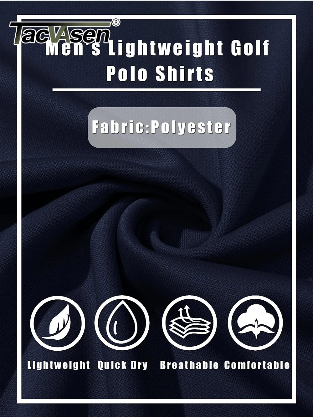 TACVASEN Long Sleeve Polos Quick Dry T-shirts Mens Breathable Sports Tees Casual Golf Polo Shirts Work T-shirt Pullover Tops Man