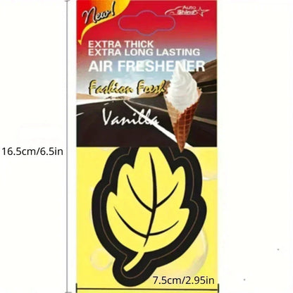 3-60pcs Car Air Freshener Natural Scented Tea Paper Auto Hanging Vanilla Perfume Fragrance Leaf Shape Car Accessories Interior