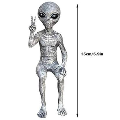 New Outer Space Alien Statue Martians Garden Figurine Set  Yard & Garden Decors Outdoor Courtyard Ornaments