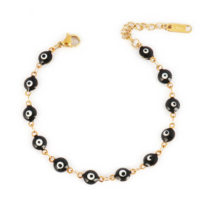 316L Stainless Steel Enamel Turkish Evil Eye Bracelets For Women Colorful Evil Eye Charm Bracelets Female Jewelry Gift
