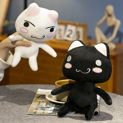 New Toro Inoue Cat Plush Anime Game Doll Stuffed Kittens Plushie Cartoon Couple Black and White Cats Decor Gift Toys for Kids