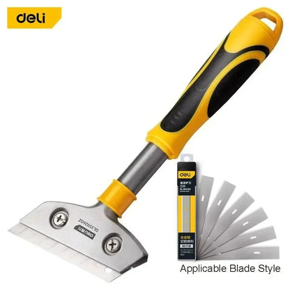 Deli Portable Cleaning Knife Cleaning Shovel Cutter Glass Floor Tiles Scraper Blade Seam Removal Household Kitchen Hand Tool