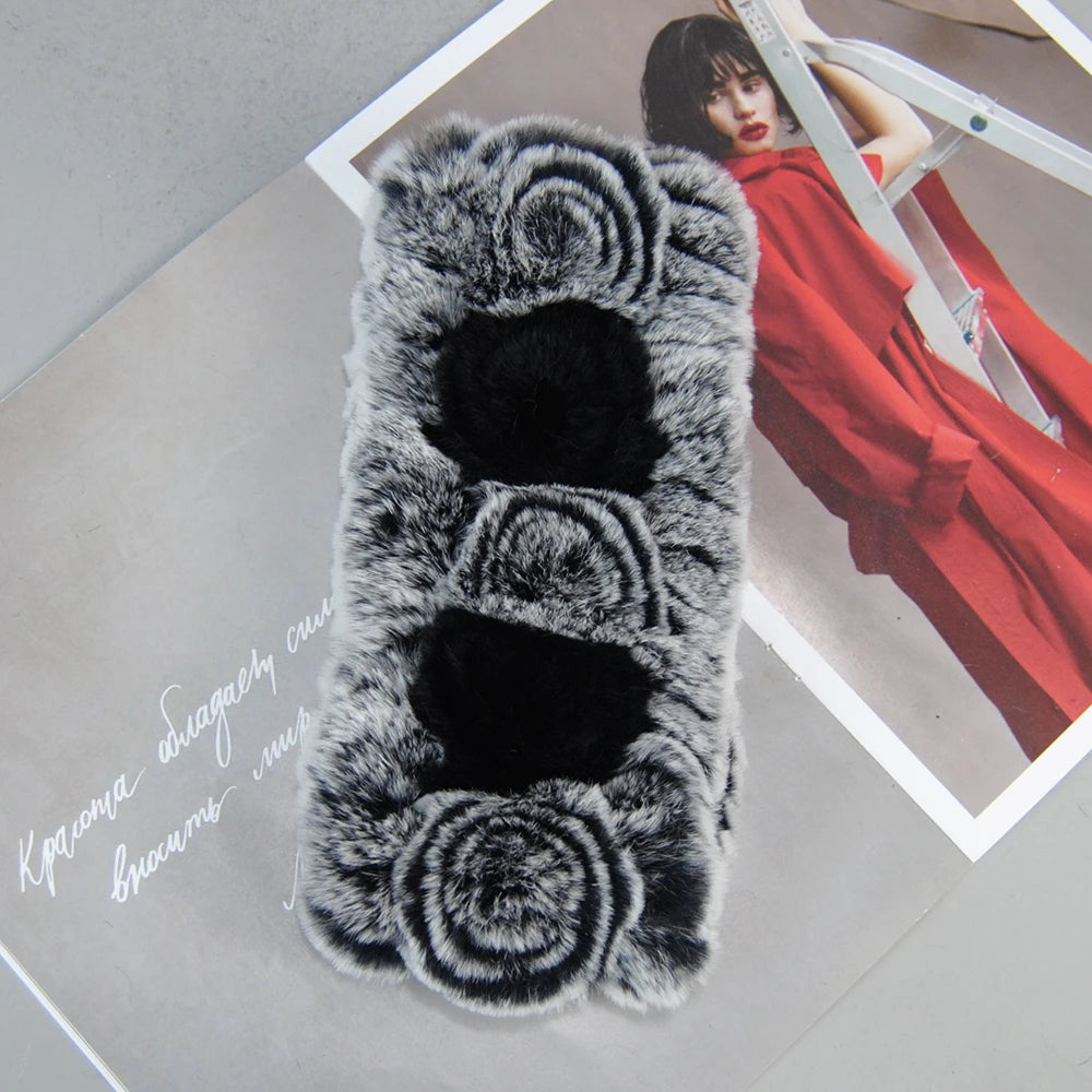 New Fashion Real Fur Hats Scarves Sets Women Winter Knitted Real Rex Rabbit Fur Hat Scarf Ladies Natural Fur Hats Mufflers Sets