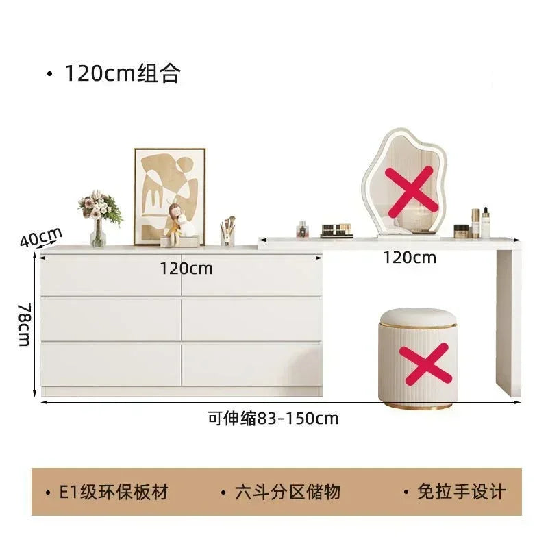 Luxury Dressing Table Drawer White Makeup Mirror Corner Desk Dresser Table Cabinet Organizers Storage Penteadeira Home Furniture