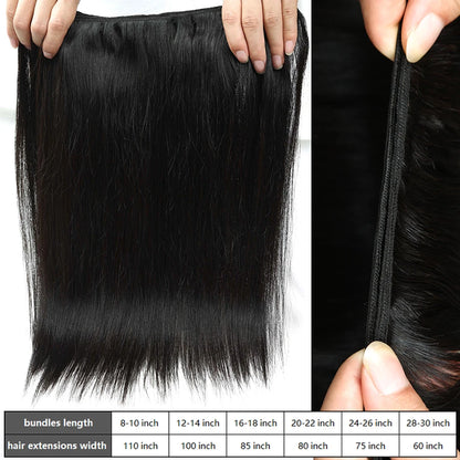 ALIANNA 26Inch Human Hair Bundles 10A Brazilian Raw Hair Weave Bundles 30 38 40 Inch Straight Human Hair Bundles Hair Extensions