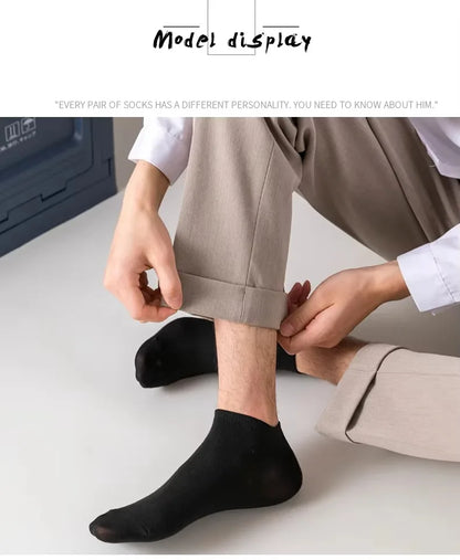 10 Pairs Women/Men Boat Socks Invisible Low Cut Silicone Non-slip Summer No-show Ankle Socks Solid Color Casual Breathable