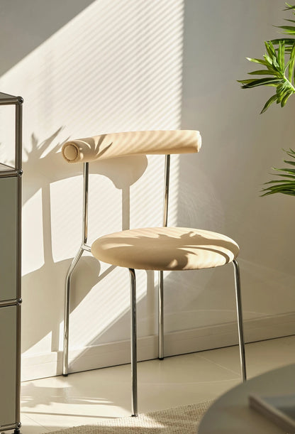 Cream Style Light Luxury Dining Chair Ins Medieval Home Modern Cafe Chair Vintage Nordic Backrest Chair Bedroom Makeup Chair