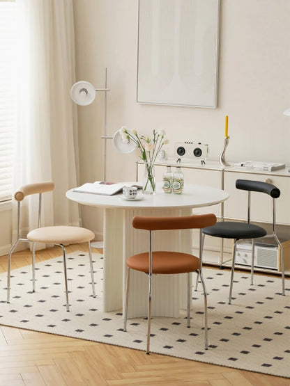 Cream Style Light Luxury Dining Chair Ins Medieval Home Modern Cafe Chair Vintage Nordic Backrest Chair Bedroom Makeup Chair