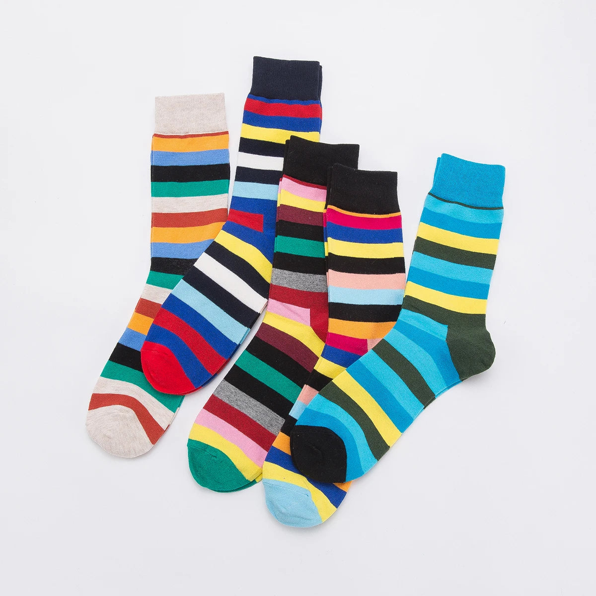 5-6 Pairs New High Quality Combed Cotton Men Socks Women Happy Fashion Novelty Skateboard Crew Casual Funny Socks for Men