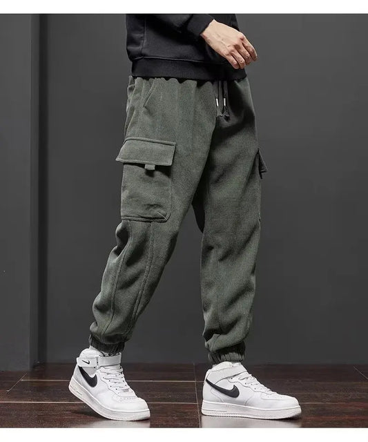 Spring Autumn New Style Elastic Waist Casual Pants for Men Stretch Straight Drawstring Harem Jogging Sports Long Pants Male