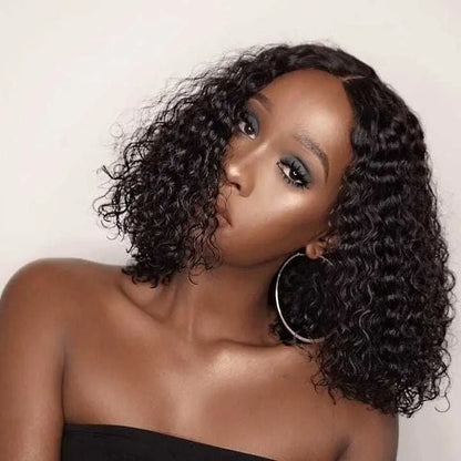 Brazilian Deep Wave Bob Wig 13x4 Lace Frontal Wig Human Hair Natural Hairline Remy Short Curly Closure Wig Preplucked Baby Hair