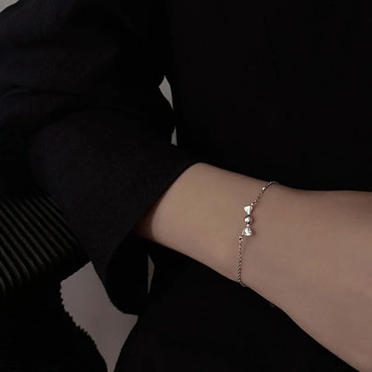 VENTFILLE 925 Sterling Silver Diamond-Studded Butterfly Bracelet Women's Fashion Temperament Flower Adjustable Bracelet