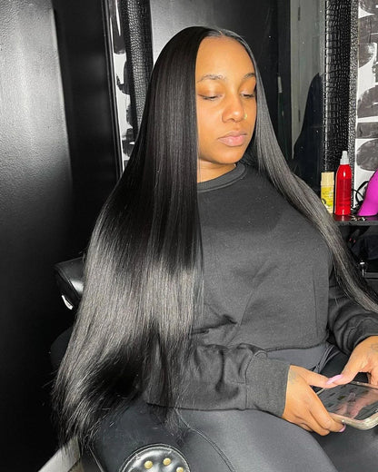 300% High Density 40 46 Inch Bone Straight 13x6 HD Lace Front Wigs Human Hair Brazilian 13x4 360 Full Lace Frontal Wig Pre Pluck