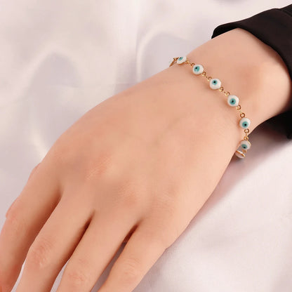 316L Stainless Steel Enamel Turkish Evil Eye Bracelets For Women Colorful Evil Eye Charm Bracelets Female Jewelry Gift