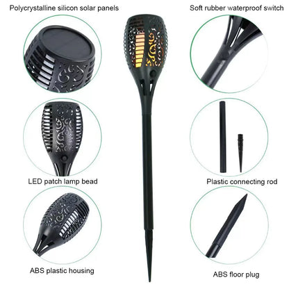 12/33/96 LED Solar Torch Light Lawn Garden Plug in Light Outdoor Courtyard Waterproof Induction Decoration Landscape Flame Light