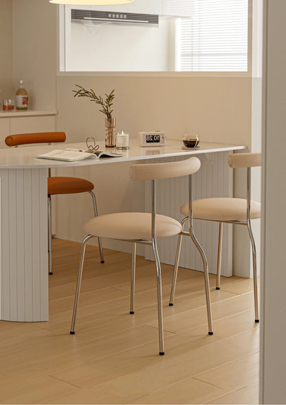 Cream Style Light Luxury Dining Chair Ins Medieval Home Modern Cafe Chair Vintage Nordic Backrest Chair Bedroom Makeup Chair