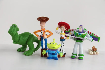 Disney 7PCS Toy Story 4 Action Figures Toys Woody Jessie Buzz Lightyear Forky Pig Bear Figura Model Doll Figurine Kids Boy Gifts