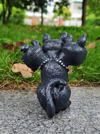 Cerberus ornaments Resin New Mythology Cuteb Animal Statue Decorative Desk Halloween Black Gift Home Mini Accessories carving